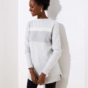 LOFT NWOT❗️Mock Neck Speckled Gray Sweater